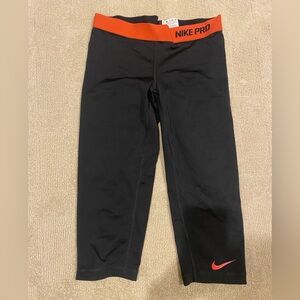 Nike Pro Black Leggings with Red Accents